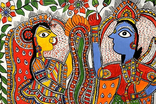 Dreamy Swirls - Indian Folk Art Series - Madhubani Art Madhubani Art (or  Mithila painting) is a style of Indian painting, practiced in the Mithila  regionof the Indian subcontinent. This painting is